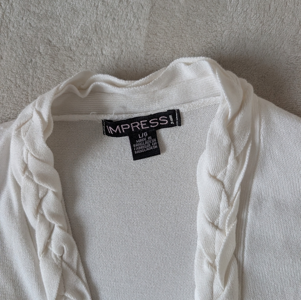 3/$30 imPRESS Women's Cream Cardigan - Picture 2 of 5